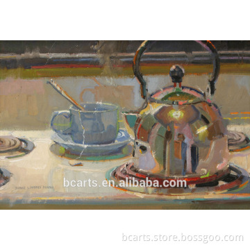 New design teacup and teapot art painting from B&C Arts